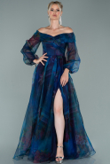 Длинное Помолвочное Платье Синий ABU1507