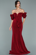 Длинное Вечернее Платье красный ABU1957