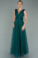Длинное Вечернее Платье Изумрудно-зеленый ABU1994