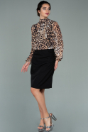 Короткое Шифоновое Платье принт-леопардовый ABK1149