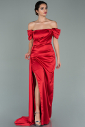 Длинное Атласное Платье Для Помолвки красный ABU1959