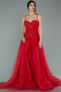 Длинное Вечернее Платье красный ABU2014