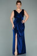 Длинное Свободное Вечернее Платье Темно-синий ABU1985