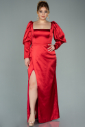 Большое Атласное Платье красный ABU1978