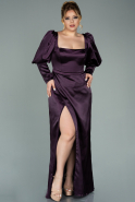 Большое Атласное Платье Тёмно-пурпурный ABU1978