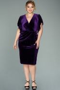 Короткое Бархатное Платье С Пайетками Пурпурный ABK1151