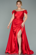 Большое Атласное Платье красный ABU2018