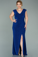 Длинное Свободное Вечернее Платье Ярко-синий ABU2016
