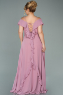 Большое Шифоновое Вечернее Платье Пыльно-розовый ABU1892
