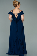 Большое Шифоновое Вечернее Платье Темно-синий ABU1892