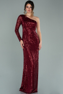 Длинное Вечернее Платье Бордовый ABU2024