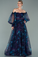 Длинное Вечернее Платье Пурпурный ABU1948