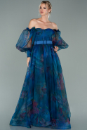 Длинное Вечернее Платье Синий ABU1948