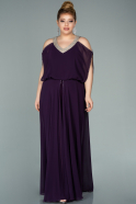 Большое Шифоновое Вечернее Платье Пурпурный ABU2068
