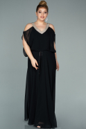 Большое Шифоновое Вечернее Платье Черный ABU2068