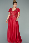 Длинное Свободное Вечернее Платье красный ABU2072