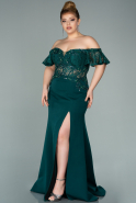 Длинное Выпускное Платье Русалка Изумрудно-зеленый ABU1530
