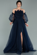 Длинное Вечернее Платье Темно-синий ABU2076