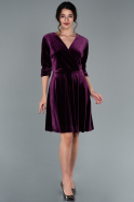 Бархатное Пригласительное Платье Пурпурный ABK295