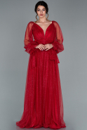 Длинное Вечернее Платье красный ABU2097