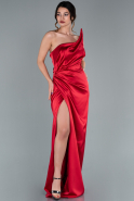 Длинное Атласное Платье Для Помолвки красный ABU2098