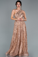 Длинное Вечернее Платье Золотой ABU2100
