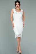 Короткое Вечернее Платье Белый ABK010