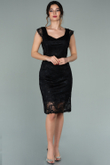 Короткое Вечернее Платье Черный ABK010