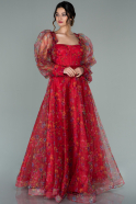 Длинное Пригласительное Платье красный ABU1820