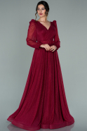 Длинное Вечернее Платье Бордовый ABU2111