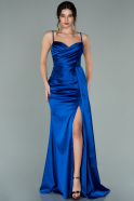 Атласное Платье Русалка Для Вечера Ярко-синий ABU1894