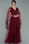 Длинное Вечернее Платье Бордовый ABU2128