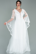 Длинное Вечернее Платье Белый ABU2128
