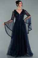 Длинное Вечернее Платье Темно-синий ABU2128