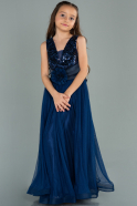 Длинное Девичье Платье Темно-синий ABU1242