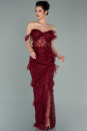 Длинное Вечернее Платье Бордовый ABU1596
