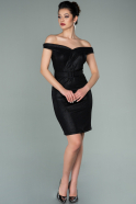Короткое Платье На Приглашение Черный ABK1230
