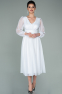 Миди Пригласительное Платье Белый ABK1232