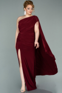 Длинное Свободное Вечернее Платье Бордовый ABU2123