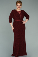 Длинное Свободное Вечернее Платье Бордовый ABU2161