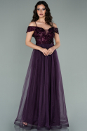 Длинное Вечернее Платье Пурпурный ABU2169