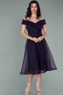 Миди Пригласительное Платье Тёмно-пурпурный ABK1255