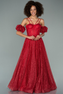 Длинное Вечернее Платье красный ABU2064