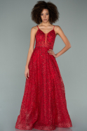 Длинное Вечернее Платье красный ABU2189