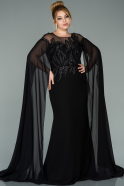 Большое Шифоновое Вечернее Платье Черный ABU1701