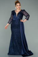 Длинное Вечернее Платье Темно-синий ABU2197