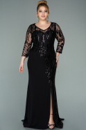Длинное Шифоновое Вечернее Платье Черный ABU2199