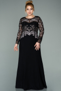 Длинное Вечернее Платье Черный ABU2178