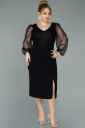Короткое Свободное Вечернее Платье Черный ABK1271