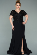 Длинное Свободное Вечернее Платье Черный ABU2211